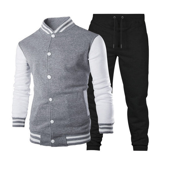 Herren sportliche Collegejacke mit praktischen Taschen und atmungsaktiver Baumwolle Heidi-Mode