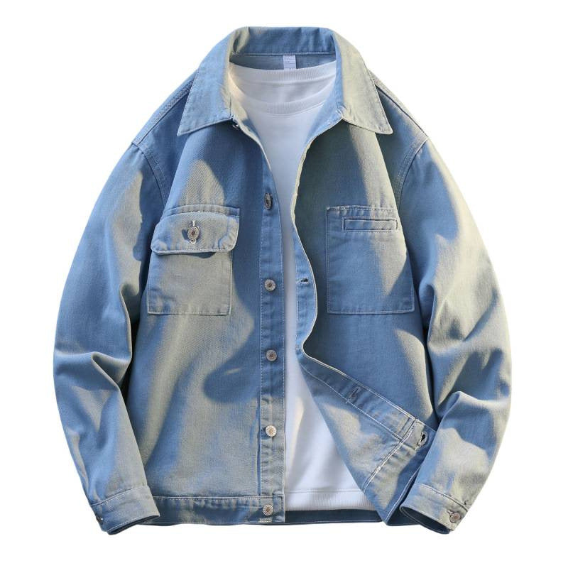 Herren lässige Jacke mit zwei Brusttaschen und sanfter Textur Heidi-Mode