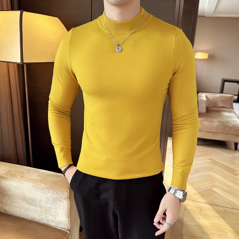 Herren modischer Pullover mit hohem Kragen und eleganter Passform Heidi-Mode