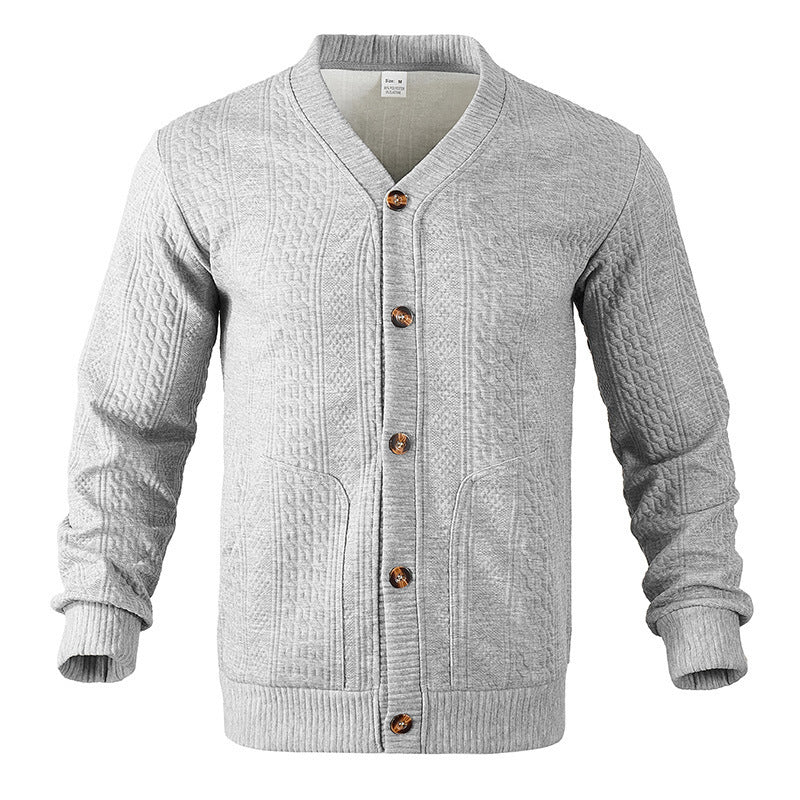 Herren Strickjacke mit strukturierter Oberfläche und praktischen Taschen Heidi-Mode
