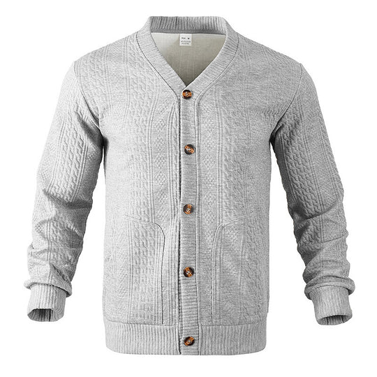 Herren Strickjacke mit strukturierter Oberfläche und praktischen Taschen Heidi-Mode