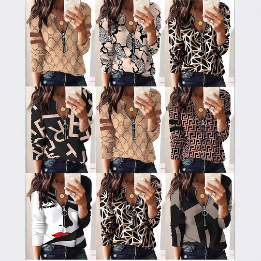 Damen modisches Oberteil mit praktischem Reißverschluss Heidi-Mode