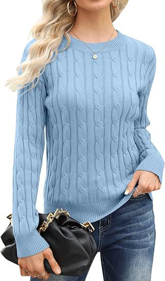 Damen klassischer Strickpullover mit Zopfdesign Heidi-Mode