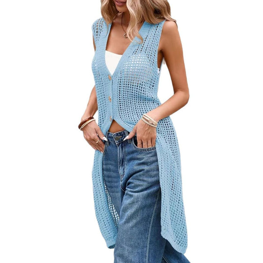 Damen Lässige Strickweste Heidi-Mode