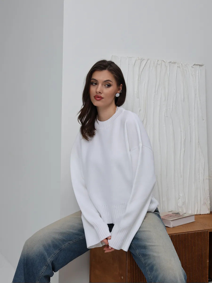 Damen Bequemer Pullover mit Oversized-Schnitt und breiten Ärmeln Heidi-Mode