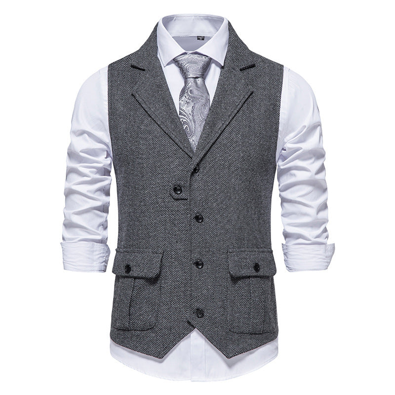 Herren Weste im klassischen Herringbone-Design Heidi-Mode