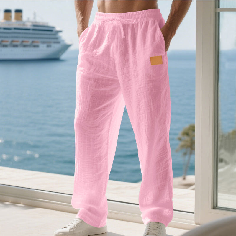 Herren Bequeme und luftige Sommerhose aus leichtem Leinenmaterial Heidi-Mode