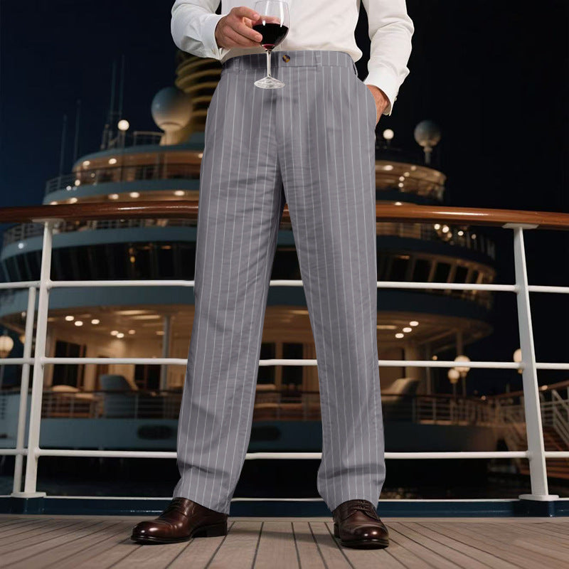 Herren elegante Streifen-Hose Heidi-Mode