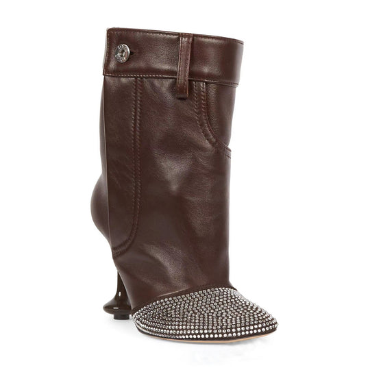 Damen High-Heel Stiefeletten mit Strass-Akzent Heidi-Mode