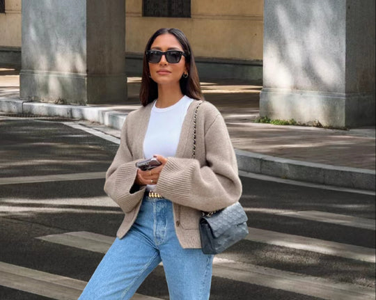 Damen Strickjacke mit eleganten Details und lässigem Schnitt Heidi-Mode
