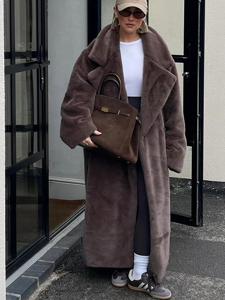 Damen Oversized Kunstfellmantel Heidi-Mode