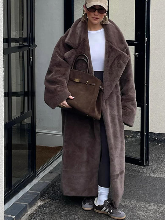 Damen Oversized Kunstfellmantel Heidi-Mode