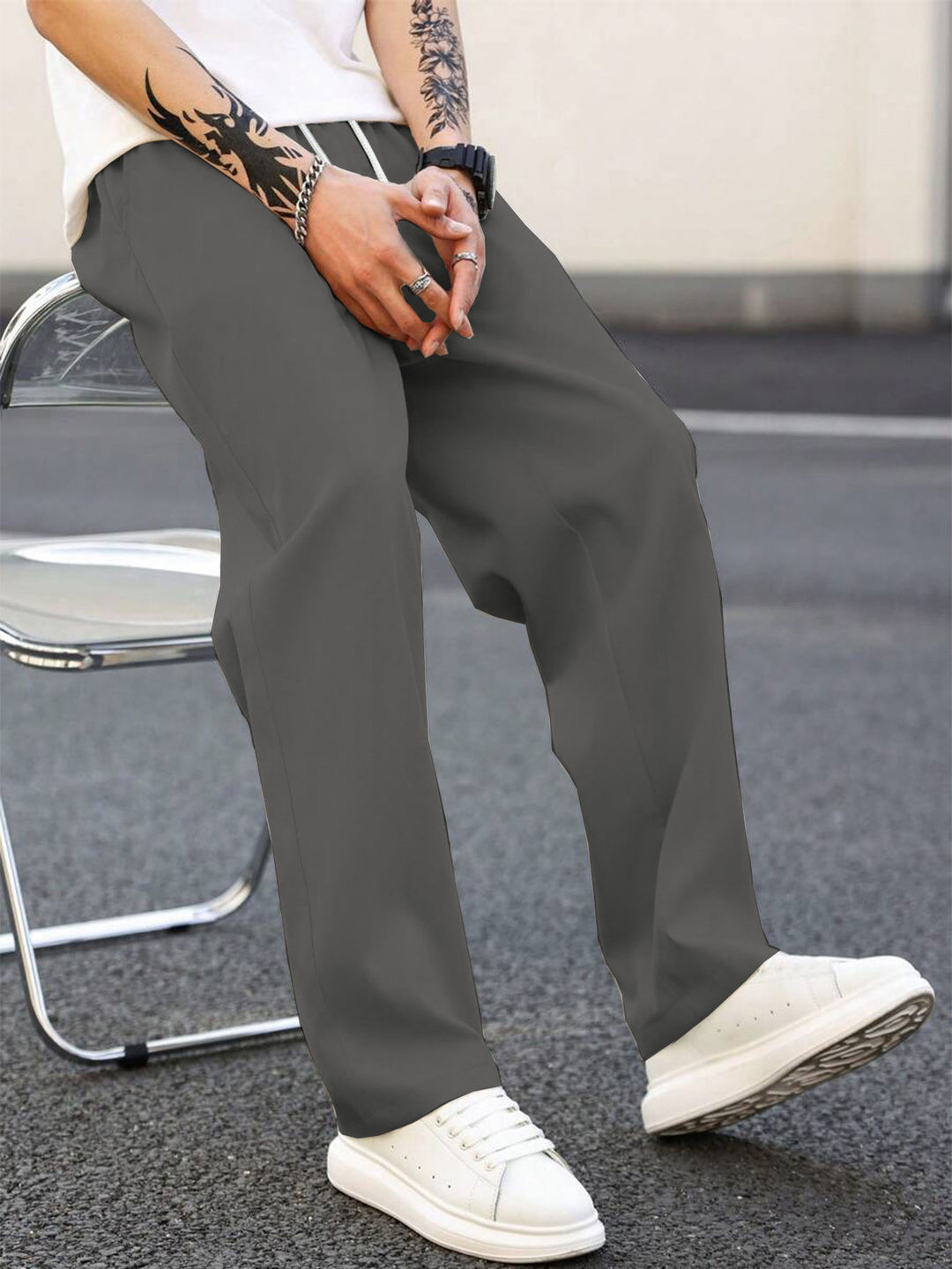 Herren modische Freizeithose mit weiter Passform und elastischem Bund Heidi-Mode