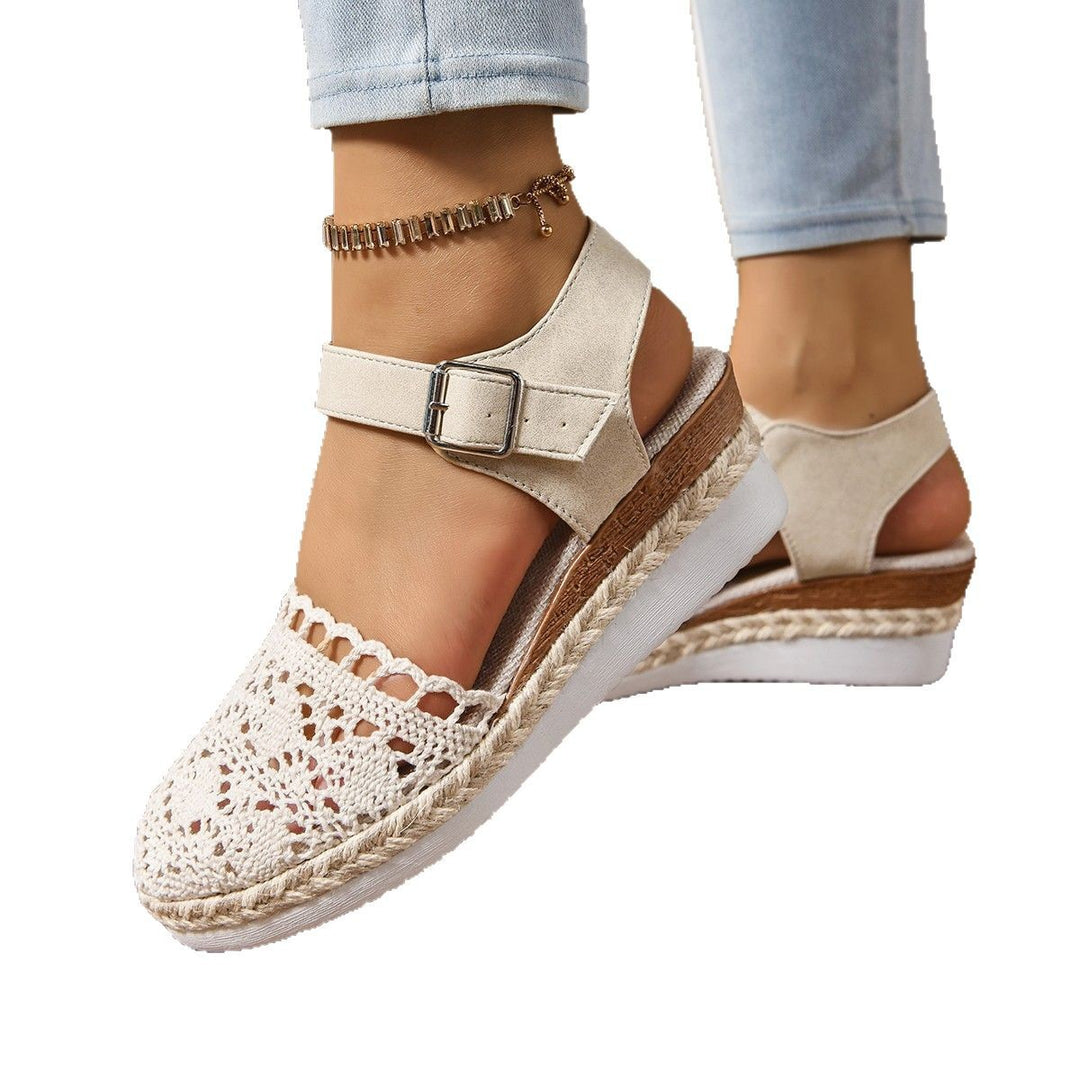 Damen Keilsandaletten mit strapazierfähigem Riemendesign und atmungsaktivem Obermaterial Heidi-Mode