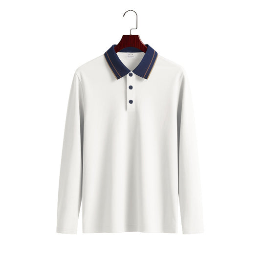 Herren Langarm-Poloshirt aus weichem Baumwollmix mit strukturiertem Kragen Heidi-Mode