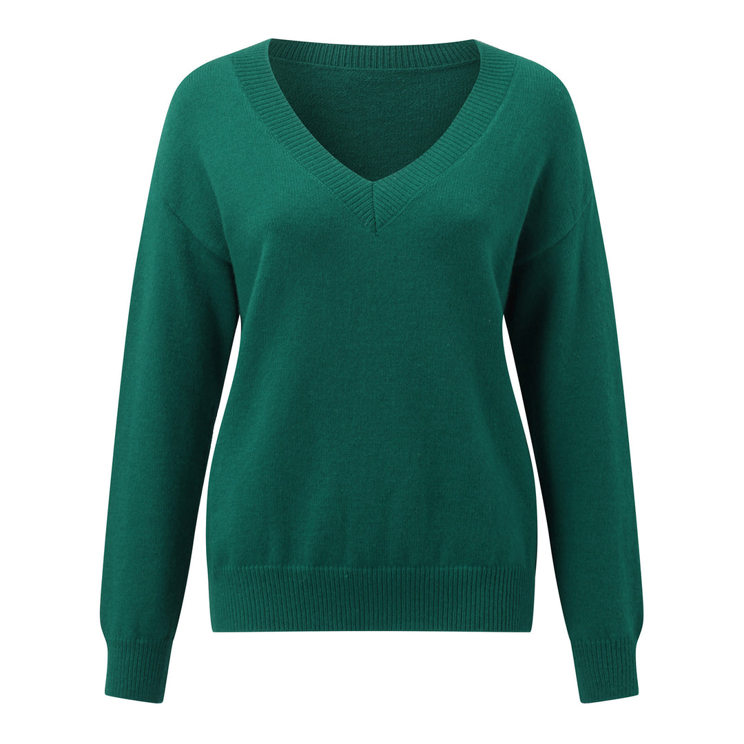 Damen eleganter V-Ausschnitt Pullover Heidi-Mode