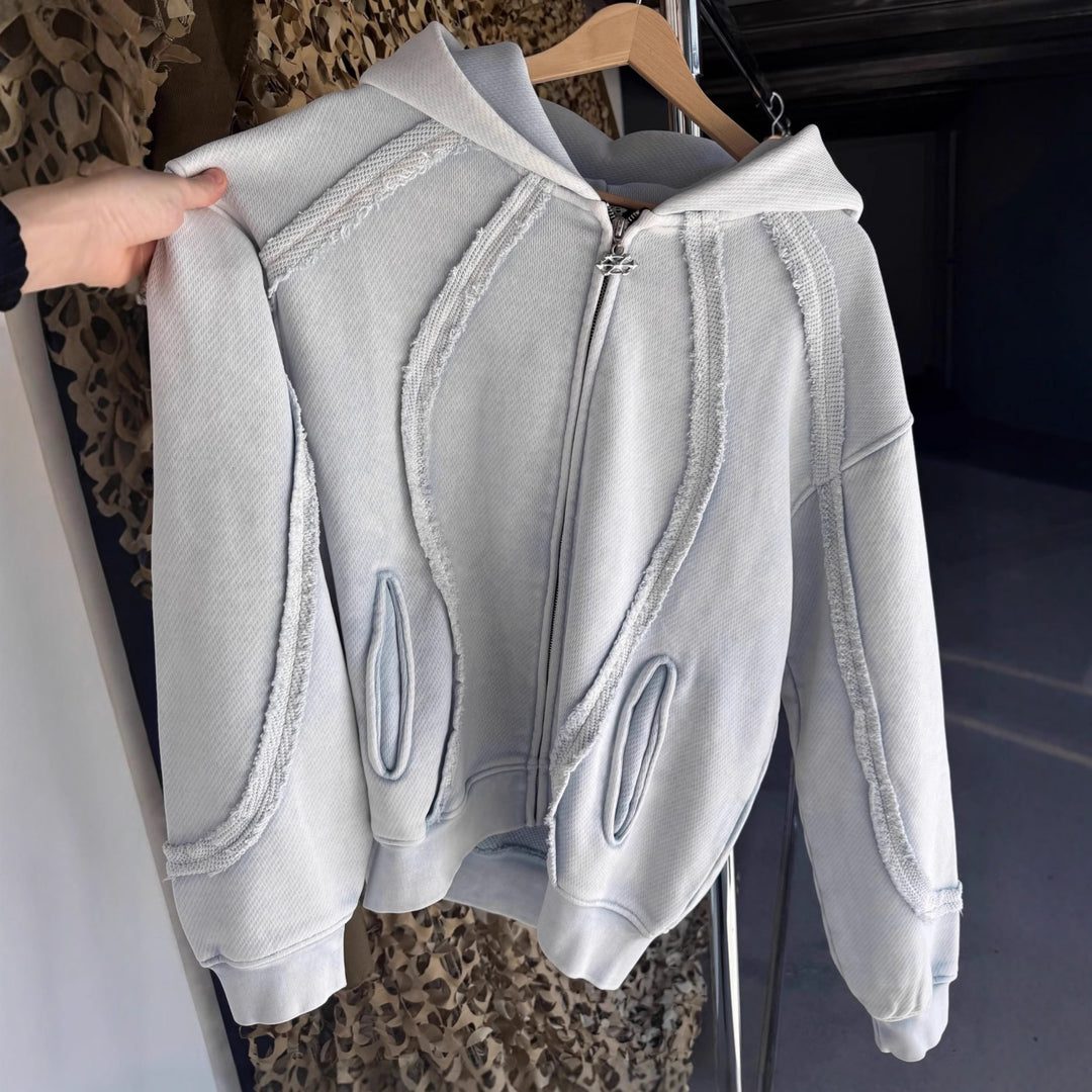 Herren Urbaner Kapuzenpullover aus strukturiertem Material Heidi-Mode