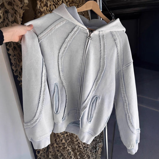 Herren Urbaner Kapuzenpullover aus strukturiertem Material Heidi-Mode