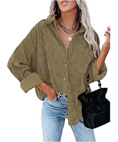 Damen lässige Cordhemdbluse Heidi-Mode