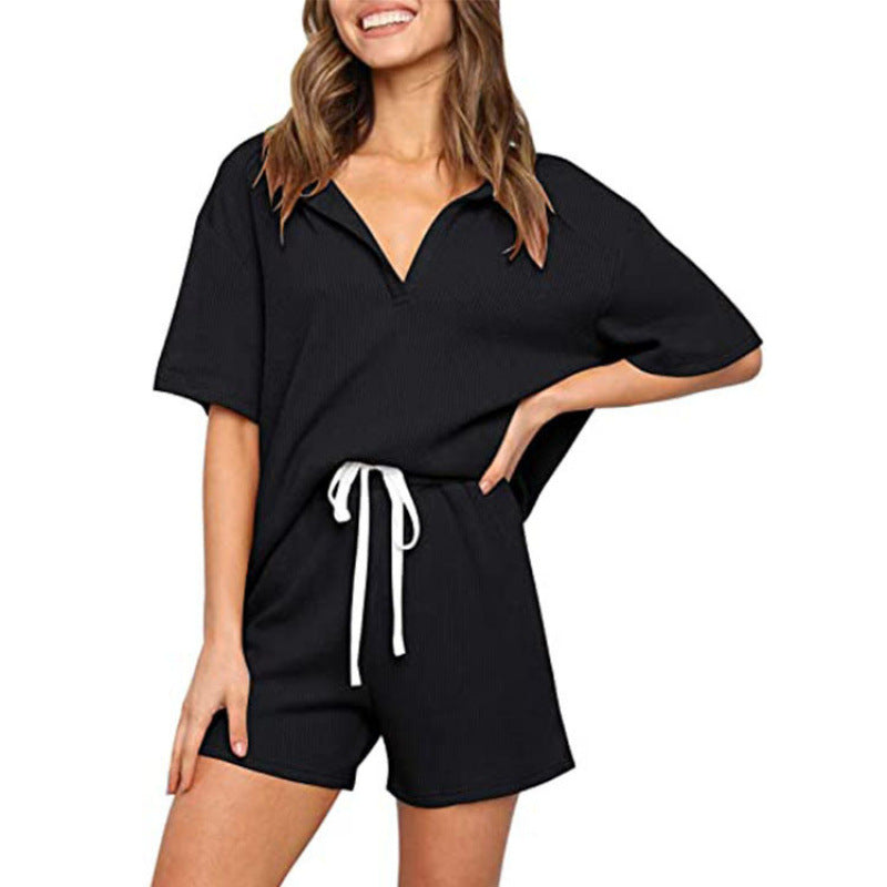 Damen Relaxed Fit Kurzarm Overall Set Heidi-Mode