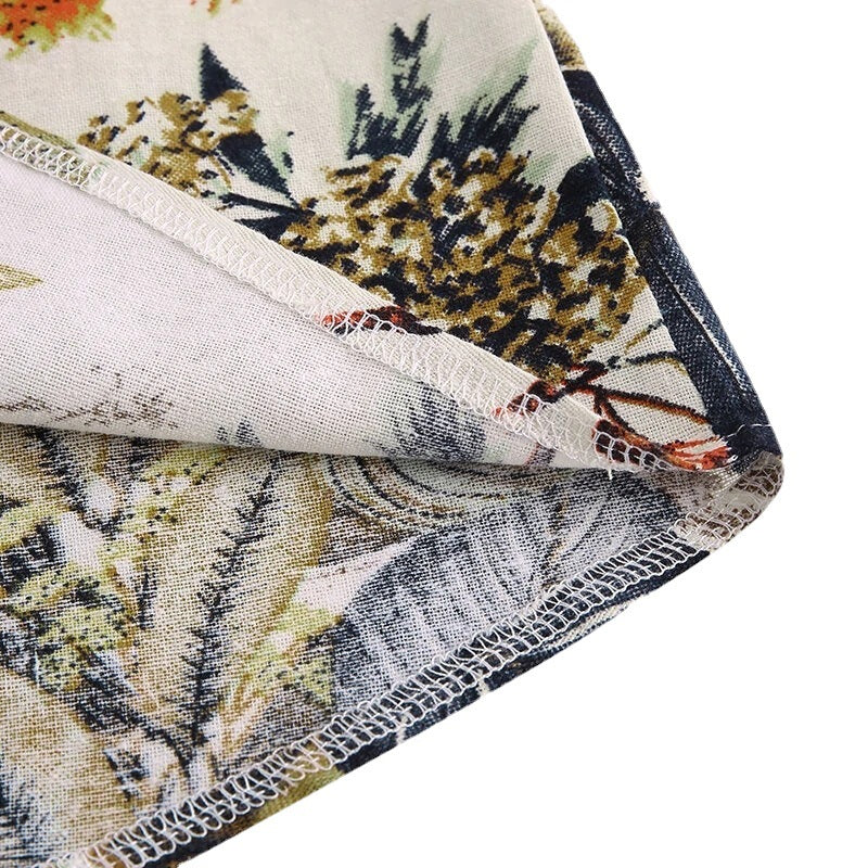 Herren Kurzarm-Henley-Hemd mit floralem Design und hochwertigem Baumwollmaterial Heidi-Mode