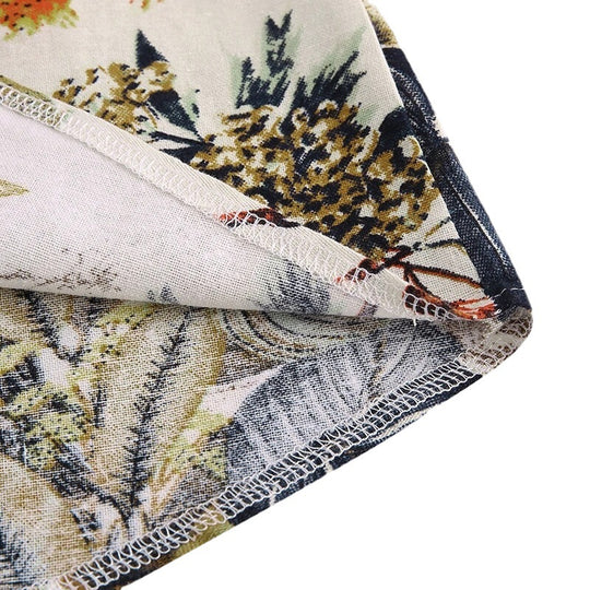 Herren Kurzarm-Henley-Hemd mit floralem Design und hochwertigem Baumwollmaterial Heidi-Mode