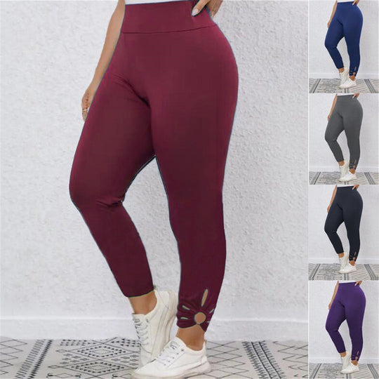 Damen Hochbundige Leggings mit stilvollen Schnittdetails Heidi-Mode