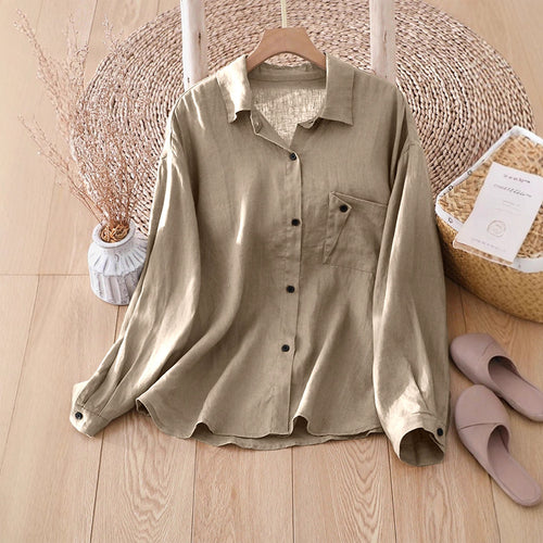 Damen Leichtes Hemd mit lässigem Schnitt und Brusttasche Heidi-Mode