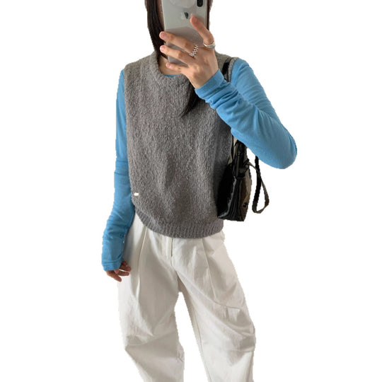 Damen Strickweste mit weichem, flauschigem Material und modernem Schnitt Heidi-Mode