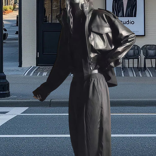 Damen ausgefallene jacke mit voluminösen Ärmeln Heidi-Mode