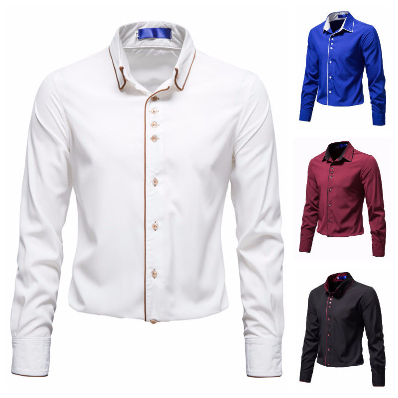Herren Elegantes Hemd mit kontrastierenden Akzenten Heidi-Mode