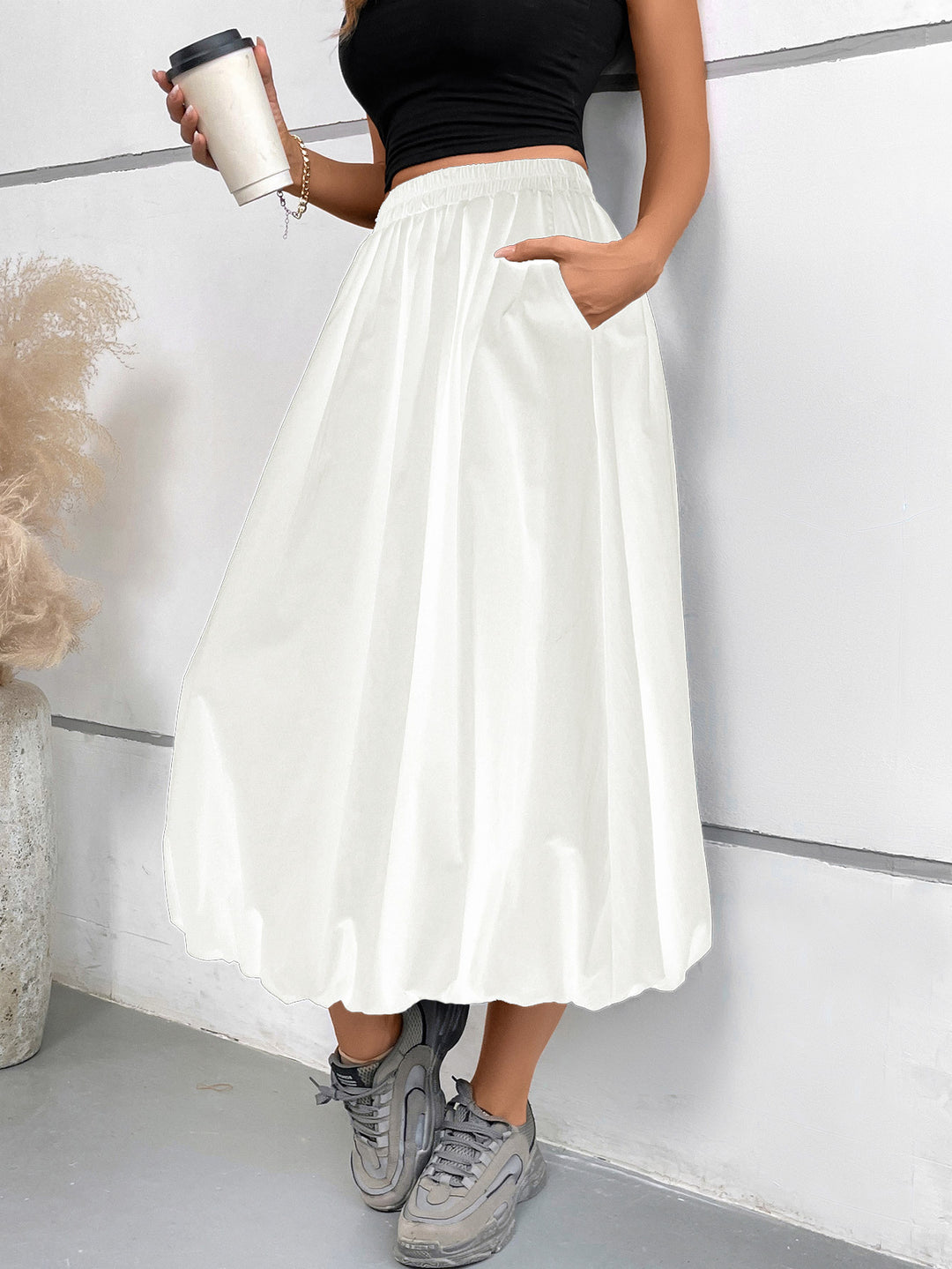 Damen luftiger Midirock Heidi-Mode