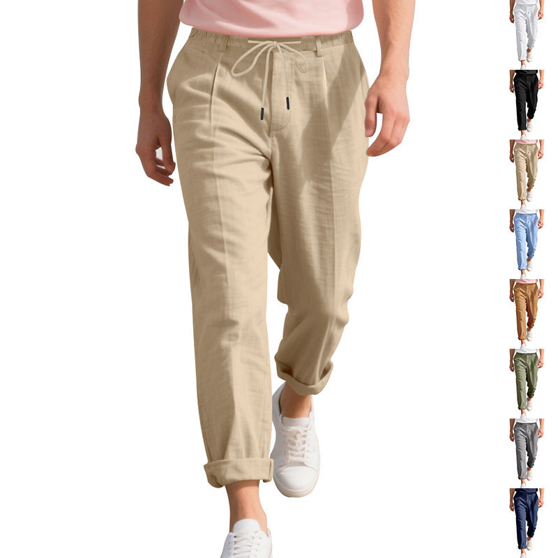 Herren lockere Sommerhose mit verstellbarem Kordelzug und atmungsaktiven Eigenschaften Heidi-Mode