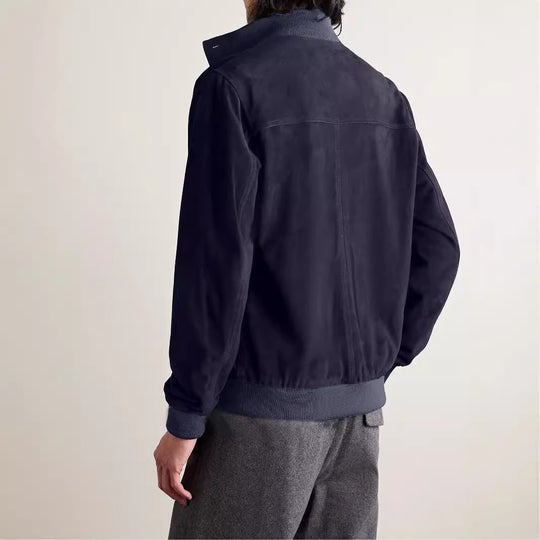 Herren funktionale Utility-Jacke mit hohem Kragen und aufgesetzten Taschen Heidi-Mode