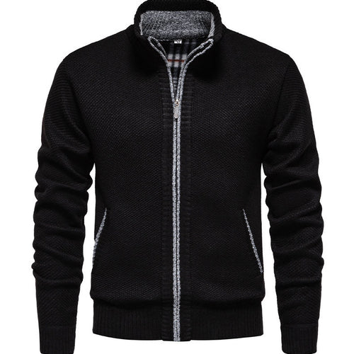 Herren sportliche Strickjacke mit Stehkragen Heidi-Mode