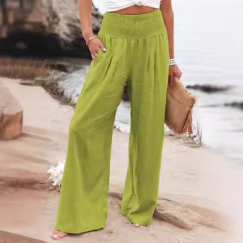 Damen Weite Sommerhose mit elastischem Bund und lockerer Passform Heidi-Mode