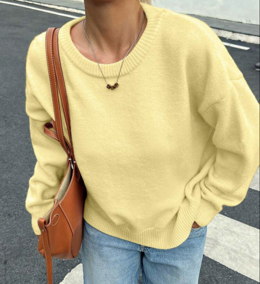 Damen Pullover mit lässigem Schnitt und voluminösen Ärmeln Heidi-Mode