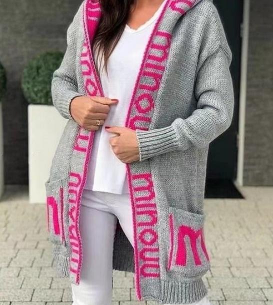 Damen gemütlicher Hooded Cardigan Heidi-Mode