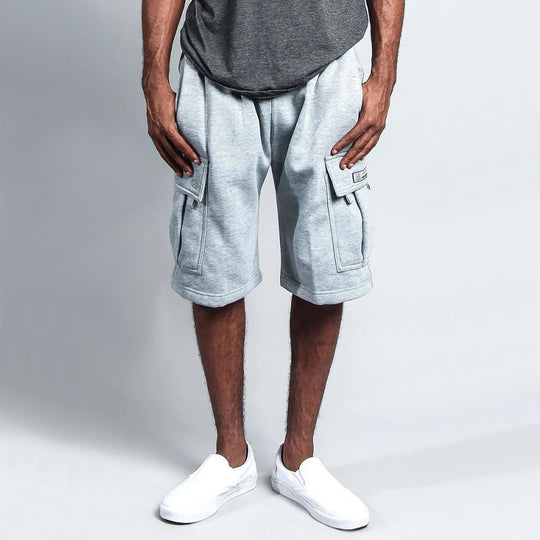 Herren Cargo-Shorts aus atmungsaktivem Sweatstoff mit verstellbarem Kordelzug und praktischen Taschen Heidi-Mode