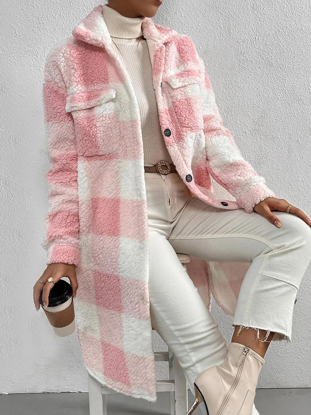 Damen Kuschelige Karojacke Heidi-Mode