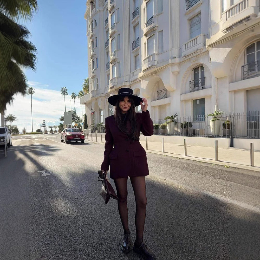 Damen Oversized Blazer aus hochwertigem Stoff mit modernen Taschen Heidi-Mode