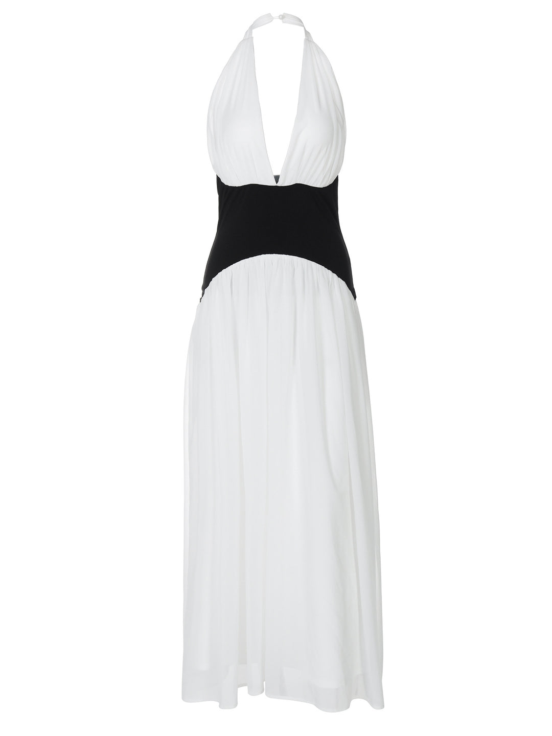 Damen Maxikleid mit tiefem V-Ausschnitt und elegantem Wickel-Design Heidi-Mode