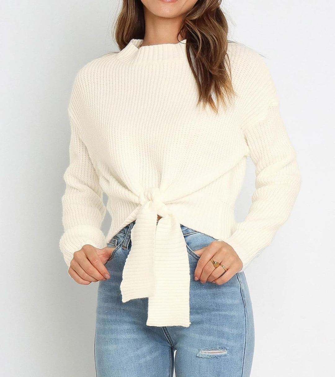 Damen modischer Pullover mit variabler Knöchelbindung Heidi-Mode