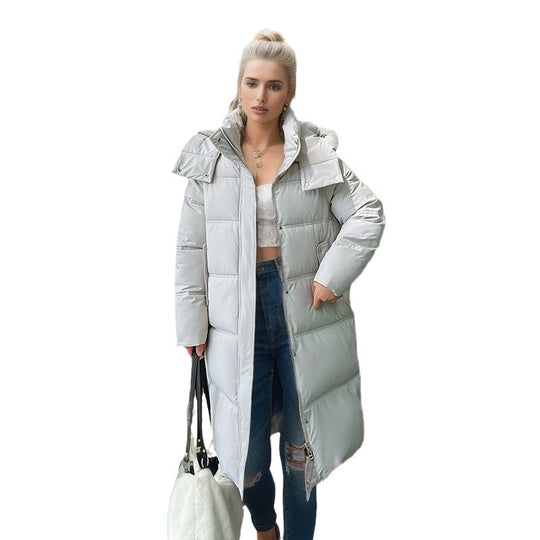 Damen langärmliger Puffer-Mantel mit isolierender Fütterung und verstellbarer Kapuze Heidi-Mode