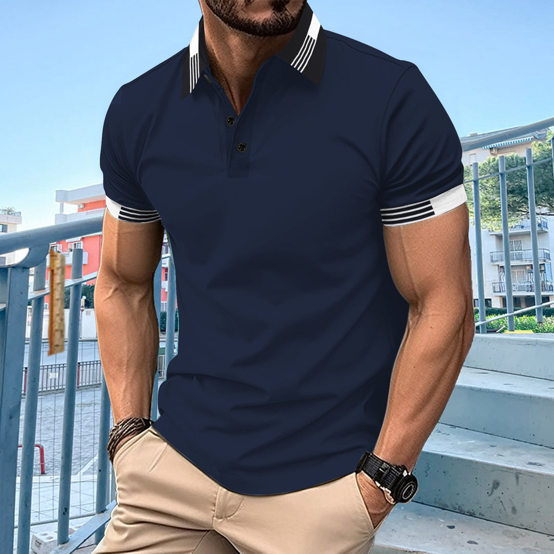Herren Polo-Shirt mit sportlichem Kragen und modischen Akzenten Heidi-Mode