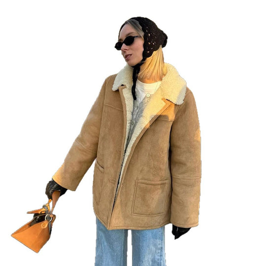 Damen Oversized Kunstfelljacke im lässigen Schnitt Heidi-Mode