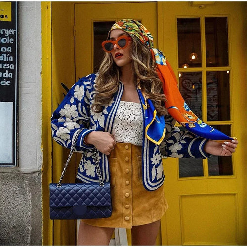 Damen Bestickte Baumwolljacke mit floralem Design und weichem Futter Heidi-Mode