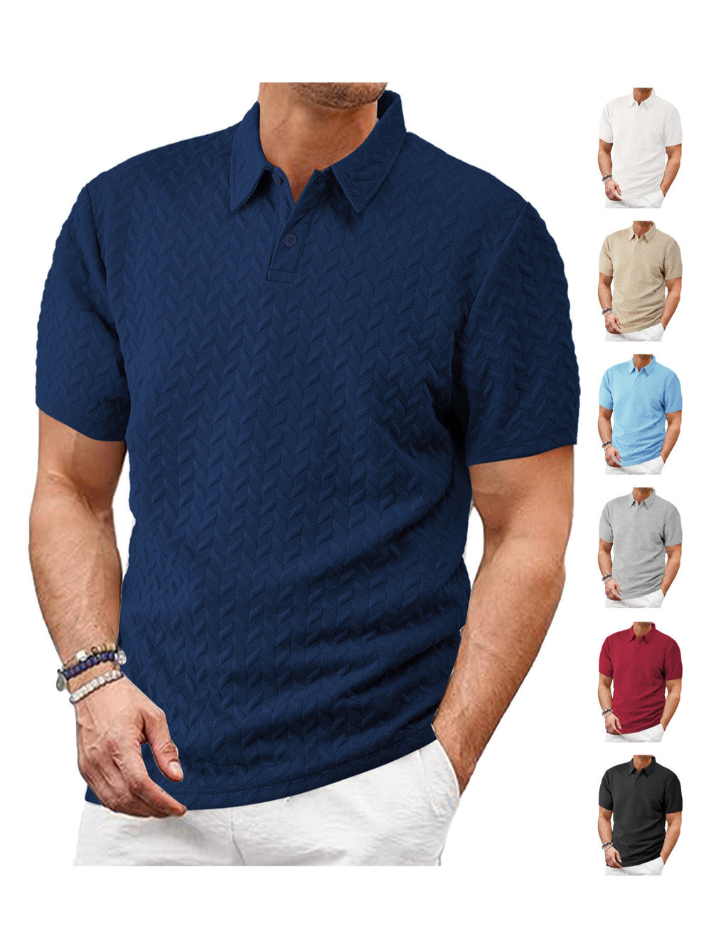Herren Poloshirt aus atmungsaktiver Baumwolle Heidi-Mode