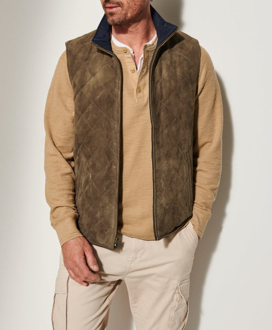 Herren Steppweste aus hochwertigem Wildleder Heidi-Mode