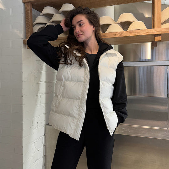 Damen gesteppte Weste mit gebürstetem Flanell-Hemd Heidi-Mode